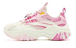 QIAODAN PINK PANTHER x Height Increating Balance легкие низкие повседневные туфли женские цвета слоновой кости, белого и розового цветов