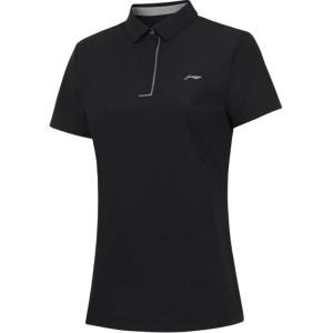 Li-Ning Li Ning Polo Shirts Women's Black Polo Collar Moderate Straight Fit