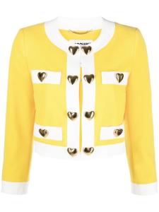 Moschino укороченный жакет с аппликацией, желтый