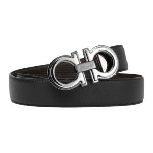 Ferragamo Кожаный ремень мужской Black/Brown двусторонние ширина 3,5 см