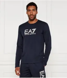 Лонгслив slim fit Ea7, темно-синий