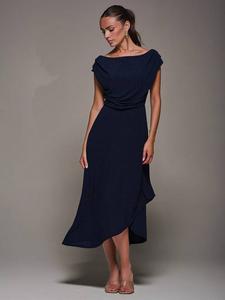 Асимметричное миди-платье в стиле джерси Jolie Moi, Navy