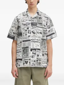 Рубашка с короткими рукавами и принтом CARHARTT WIP, белый