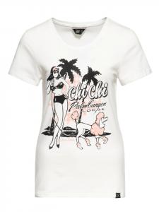 Футболка Queen Kerosene Chi Chi Beach Poodle белого цвета Queen Kerosin