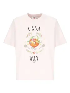 Футболка с круглым вырезом и графическим принтом Casablanca, розовый
