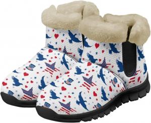 Женские зимние сапоги Jeiento с флагом Америки, противоскользящие, American Stars Pigeon