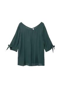 Туника с деталями на рукавах и V-образным вырезом сзади Sheego, темно-зеленый