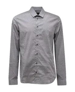 Белая рубашка приталенного кроя Patrizia Pepe, синий