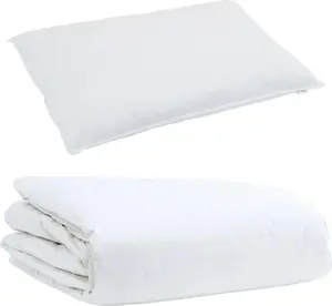 Летнее одеяло с подушкой, 2 шт., белое пуховое перо vidaXL