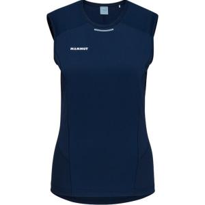 Майка женская с круглым вырезом, средней толщины, другие Mammut, deep sea синий