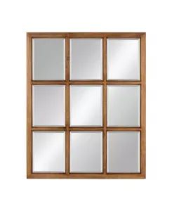 Настенное деревянное зеркало Hogan 9 с оконным стеклом — 26" x 32" Kate And Laurel, brown