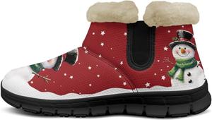 Женские ботильоны на анкл, легкие, с нескользящей подошвой, теплые, удобные для ходьбы, уличные легкие зимние снежные ботинки Eheartsgir, Christmas Snowmen