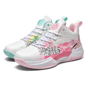 MUSNODO Износостойкие баскетбольные кроссовки Mid-Top с амортизацией Unisex оранжево-фиолетовые асимметричные, цвет Mismatched