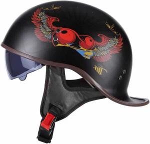 Шлем KANMUASD Motorcycle с принтом, черный