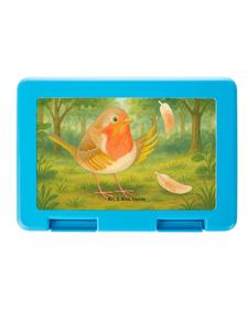 Mr. & Mrs. Panda Ланч-бокс с рисунком перьев малиновки, без надписи, белого цвета