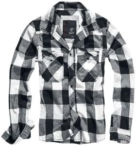 Фланелевая рубашка Brandit Checkshirt, черно-белый