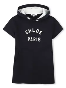 Платье с капюшоном Chloé Kids, синий