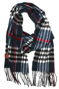 COLLEZIONE ALESSANDRO шерстяной шарф "Венеция", приятный, мягкий, в современную клетку, синий