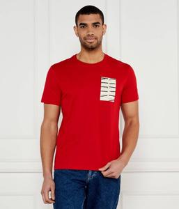 Футболка с графическим засечками в виде квадрата Regular fit Calvin Klein Jeans, красный