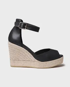 Женские кожаные эспадрильи на платформе Toni Pons, черный