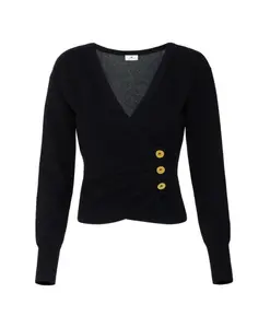 Джемпер из смеси кашемира с декоративными пуговицами. Elisabetta Franchi, черный