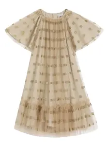 Платье с логотипом Dolce & Gabbana Kids, золотой