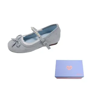 Xingdiman Голубые женские балетки Мэри Джейн, цвет Blue