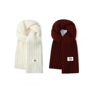 Jeep Зимний утепленный вязаный шарф унисекс, 2 Pack (Milk White+Burgundy)