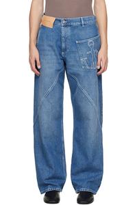 Jw Anderson Синие рабочие джинсы с перекрученным ремешком