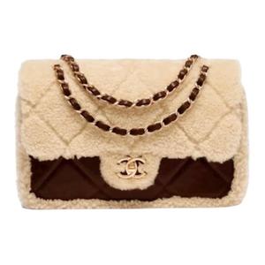 CHANEL Шерстяная сумка через плечо Women's Beige & Brown