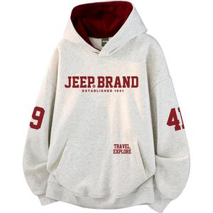Свитшот для верховой езды Casual Collection Unisex Jeep, белый серый & красный fleece-lined