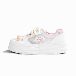 RENBEN Легкие дышащие низкие кроссовки для скейтбординга, увеличивающие рост, женские, розовые и белые