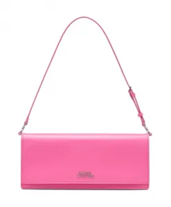 Сумка через плечо из кожи цвета фуксии с цветочным принтом Marc Jacobs, розовый