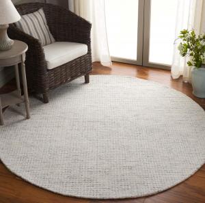 Ковер SAFAVIEH, 183 x 183 см, коллекции Ebony - Grey & Ivory, ручной работы из шерстяной смеси, идеально для гостиной, столовой, спальни (EBN131F)