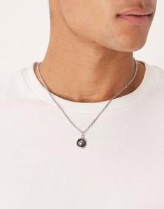 Водонепроницаемый кулон в виде литого компаса из нержавеющей стали, серебристый Asos Design