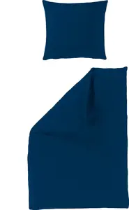 Комплект постельного белья Dream Castle из сатина, однотонный, 135 x 200 см, королевский синий, однотонный Traumschloss
