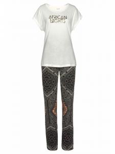 Пижама LASCANA, цвет braun-gemustert-ecru