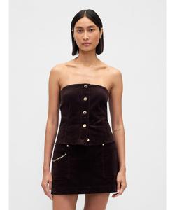 (Ж) Вельветовый укороченный жилет без бретелей