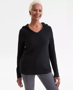 Женская толстовка Luxsoft с разрезом на горловине Style & Co, черный