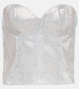 Украшенный топ-бюстье Costarellos, серебряный