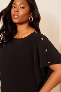 Трикотажная накидка с пуговицами Curves Like These, черный