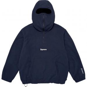 Неделя сотрудничества POLARTEC, 14-я неделя Толстовка с капюшоном и половинной молнией Polartec, унисекс Supreme, marine синий