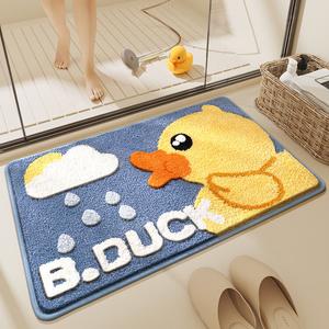 Dajiang Ковер 50х80 см из Пвх для ванной комнаты, впитывающий и нескользящий, с уточкой See Duck - Blue