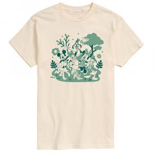 Мужская зеленая футболка с рисунком группы персонажей Disney's Mickey Mouse & Friends, цвет Cream