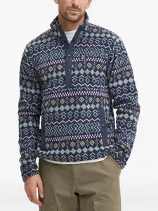 Свитшот Mora с геометрическим узором и наполовину застёгивающейся планкой Haglöfs, синий