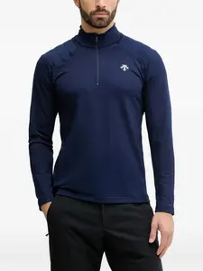 Лыжный топ с воротником-стойкой на молнии Descente, синий