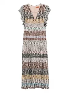 Платье миди с V-образным вырезом Missoni, черный