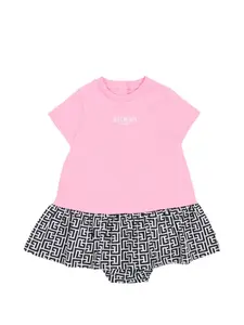Комплект с платьем с оборками Balmain Kids, розовый