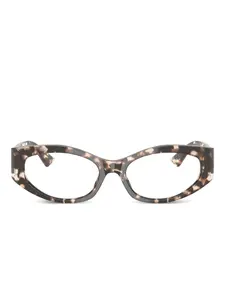 Очки в прямоугольной оправе черепаховой расцветки Versace, серый