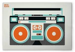 Картина на холсте A.S. Création Ghetto Blaster цвет cremeschwarzweissorangeblau